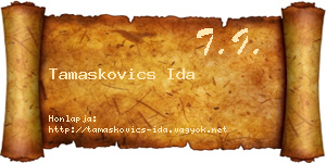 Tamaskovics Ida névjegykártya